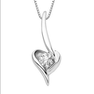 1/8 ct. Diamond Heart Pendant 14K White Gold